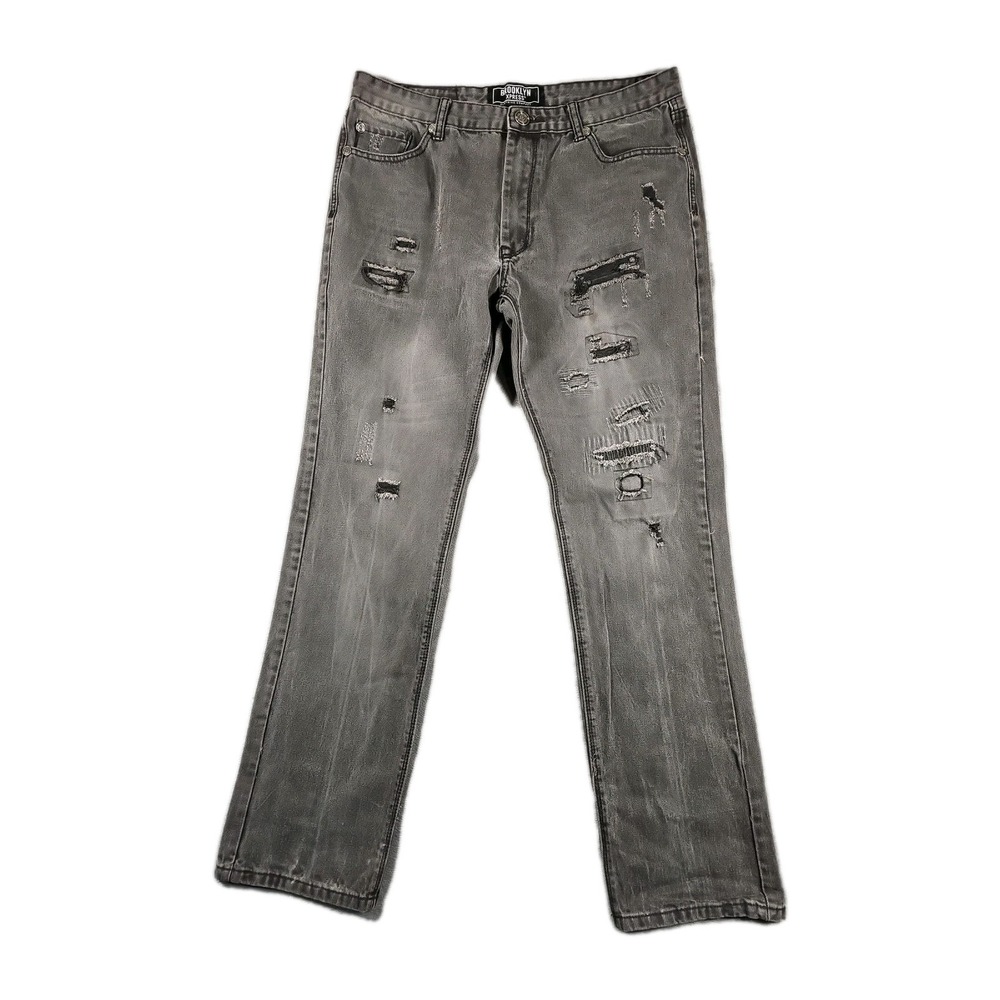 Vintage Brooklyn Xpress Jeans Mens‎ 36x34 Patches Black Distressed Streetwear